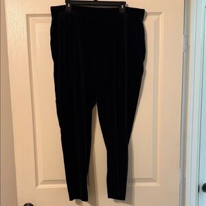 LOFT Black Velvet Tapered Pants
